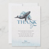 Modern rustiek oceaan plat verticaal Baby shower Bedankkaart (Voorkant)