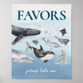 Modern rustiek Ocean Baby shower Favorieten teken Poster (Voorkant)