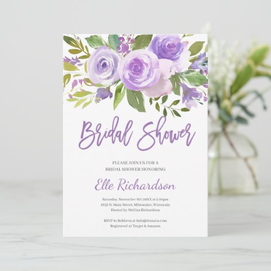 Modern rustiek Paarse krans Vrijgezellenfeest Kaart (Staand voorkant)