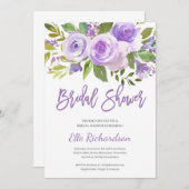 Modern rustiek Paarse krans Vrijgezellenfeest Kaart (Voorkant / Achterkant)