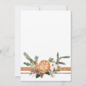 Modern rustiek Sinaasappel citrus kerstfeest Kaart (Achterkant)