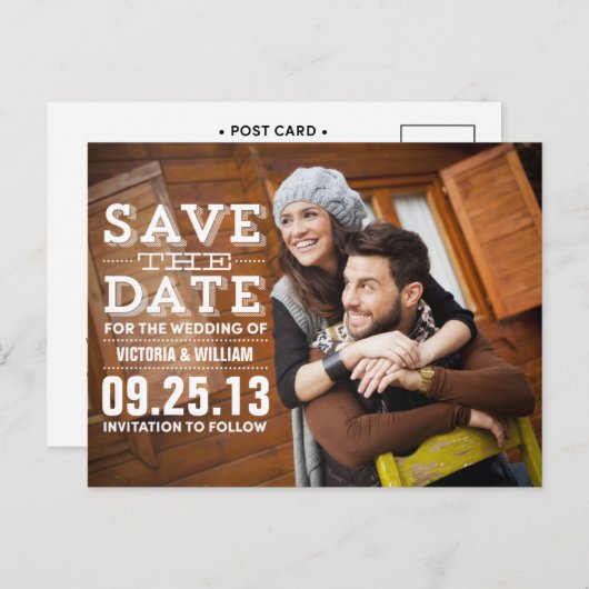 MODERN RUSTIEK | SLA DE DATUM VAN AANKONDIGING OP (Voorkant / Achterkant)