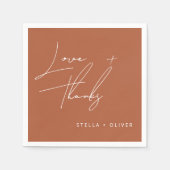 Modern Rustiek Terracotta Script Liefde Bedankt Pa Servet (Voorkant)