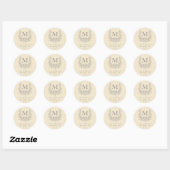 Modern Rustiek vakantie monogram Champagne Ronde Sticker (Vel)