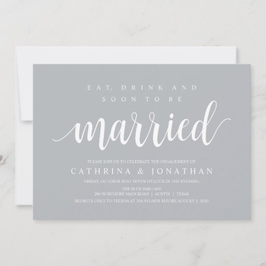 Modern rustiek, verlovingsfeest viering uitnodigin kaart (Voorkant)