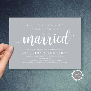 Modern rustiek, verlovingsfeest viering uitnodigin kaart