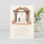 Modern rustiek Western bloemig Vrijgezellenfeest Kaart (Staand voorkant)