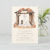 Modern rustiek Western bloemig Vrijgezellenfeest Kaart (Staand voorkant)