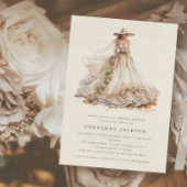 Modern rustiek Western bloemig Vrijgezellenfeest Kaart