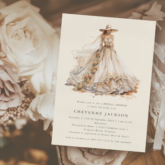 Modern rustiek Western bloemig Vrijgezellenfeest Kaart