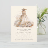 Modern rustiek Western bloemig Vrijgezellenfeest Kaart (Staand voorkant)