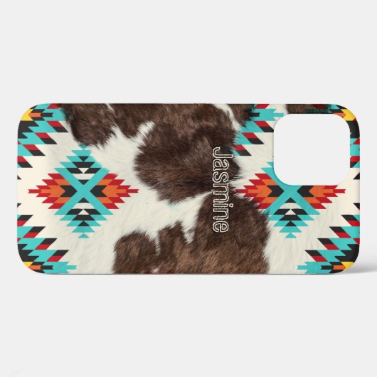 Modern rustiek Western Koeienhuid Patroonnaam Case-Mate iPhone Case (Achterkant (horizontaal))