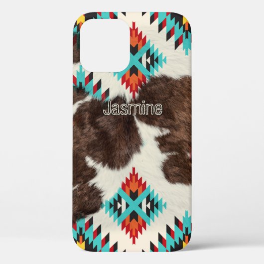 Modern rustiek Western Koeienhuid Patroonnaam Case-Mate iPhone Case (Achterkant)