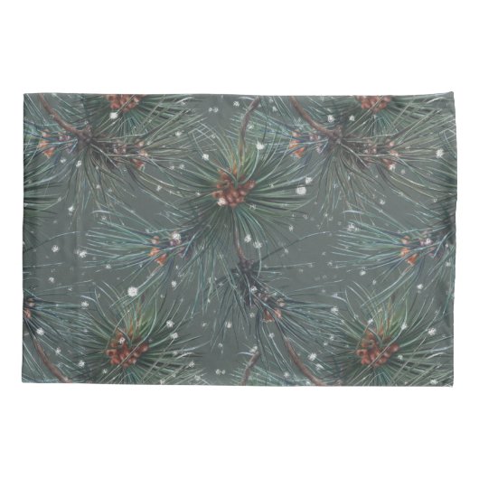 Modern rustiek winterpijnpatroon kussensloop (Achterkant)