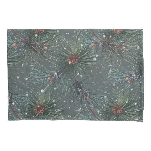 Modern rustiek winterpijnpatroon kussensloop (Voorkant)