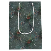 Modern rustiek winterpijnpatroon medium cadeauzakje (Achterkant)