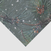 Modern rustiek winterpijnpatroon tissuepapier (Detail)