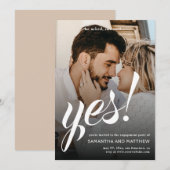 Modern rustiek zei ze ja verlovingsfeest kaart (Voorkant / Achterkant)