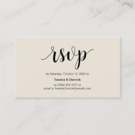 Modern rustiek, zwart en crème, online RSVP Informatiekaartje