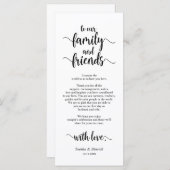 Modern rustiek, zwart, plaats instelling dank u ka programmakaart (Voorkant / Achterkant)