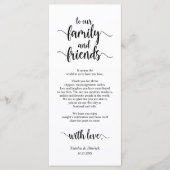 Modern rustiek, zwart, plaats instelling dank u ka programmakaart (Voorkant)