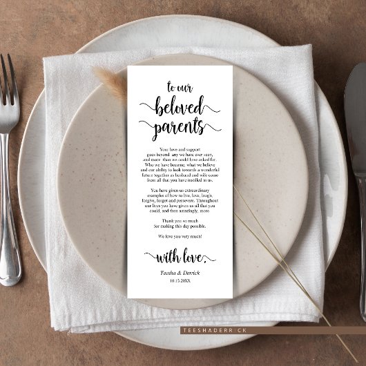 Modern rustiek, zwart, plaats instelling dank u ka programmakaart