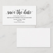 Modern Rustiek, Zwart Script, Trouwen Bewaar de da Informatiekaartje (Voorkant / Achterkant)