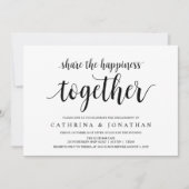 Modern rustiek, zwart script, verlovingsfeest kaart (Voorkant)