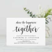 Modern rustiek, zwart script, verlovingsfeest kaart (Staand voorkant)