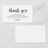 Modern Rustiek Zwart Script, Wedding Dank u Informatiekaartje (Voorkant / Achterkant)