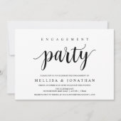 Modern rustiek, zwart, verlovingsfeest kaart (Voorkant)