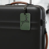 Modern rustiek zwart-wit gepleisterd hert bagagelabel