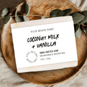 Modern Rustiek Zwart & Wit Zeep Bar Wrapper Label