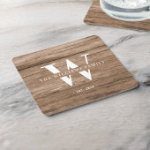 Modern Rustieke Initiaal Familienaam Oude Houten P Kartonnen Onderzetters