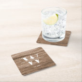 Modern Rustieke Initiaal Familienaam Oude Houten P Kartonnen Onderzetters (Insitu)