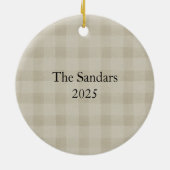 Modern Rustieke Plaid Kerst Ornament Personaliseer (Achterkant)