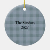 Modern Rustieke Plaid Kerst Ornament Personaliseer (Achterkant)