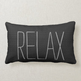 Modern rustig zwart burlap Relax script Kussen