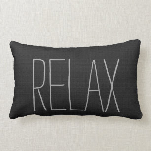 Modern rustig zwart burlap Relax script Kussen
