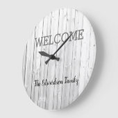 Modern rustige welkomstnaam grijze riem grote klok (Hoek)