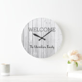 Modern rustige welkomstnaam grijze riem grote klok (Huis)
