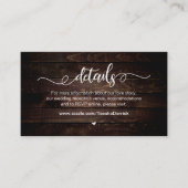 Modern Rustisch Boerderij, wit, hout, huwelijksgeg Informatiekaartje (Voorkant)