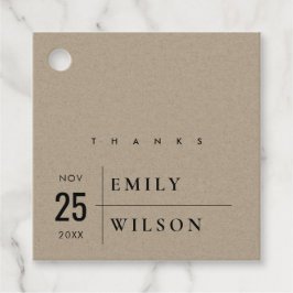 MODERN RUSTISCHE KRAFT TYPOGRAPHY WEDDING BEDANKT BEDANKJES LABELS