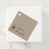 MODERN RUSTISCHE KRAFT TYPOGRAPHY WEDDING BEDANKT BEDANKJES LABELS (In situ)