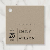 MODERN RUSTISCHE KRAFT TYPOGRAPHY WEDDING BEDANKT BEDANKJES LABELS (Voorkant)