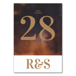 Modern Rusty Art Big Monogram Bold Simple Wedding Kaart