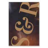 Modern Rusty Art Big Monogram Bold Simple Wedding Kaart (Achterkant)