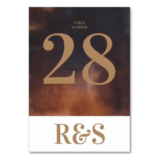 Modern Rusty Art Big Monogram Bold Simple Wedding Kaart (Voorkant)