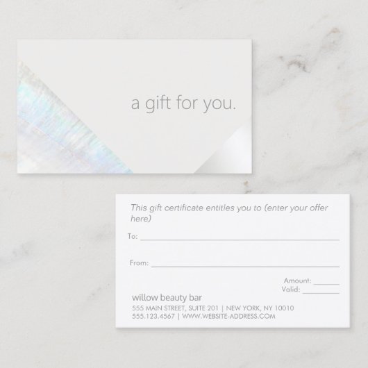 Modern Sa Beauon Salon Cadeaubon Kortingskaartje (Voorkant / Achterkant)