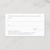 Modern Sa Beauon Salon Cadeaubon Kortingskaartje (Achterkant)